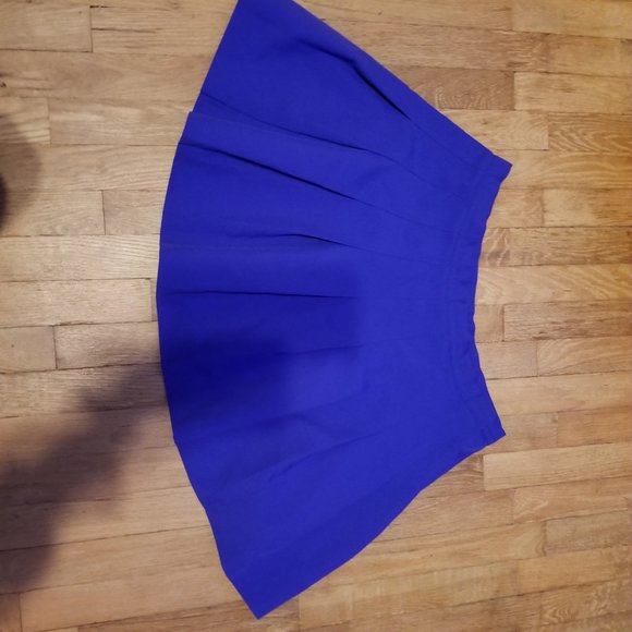 Vintage Blue Pleated School Girl Skater Mini Skirt - Picture 6 of 10